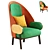 Modern Moon Armchair: Contemporary Elegance 3D model small image 1