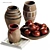 Fairfax Terracotta Vases Decor Set 3D model small image 1