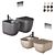 Le Bacinelle Era Ceramic Bathroom Set 3D model small image 1