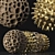 Clay and Brass Abstract Sculptures 3D model small image 3