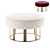 Large White Round Ottomans Set 3D model small image 2