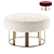 Large White Round Ottomans Set 3D model small image 5