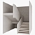 Modern P-Shape Decorative Wood Staircase 3D model small image 1