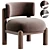 Cozy Shearling Accent Chair 3D model small image 2