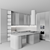  customizable neoclassic kitchen unit 3D model small image 7