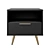 Elegant Black Gold Bedside Table 3D model small image 2