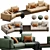 Luxury Minotti Dylan Velvet Leather Set 3D model small image 1