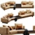 Luxury Minotti Dylan Velvet Leather Set 3D model small image 4