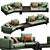 Luxury Minotti Dylan Velvet Leather Set 3D model small image 5