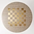Travertine Brass Inlay Game Table 3D model small image 3