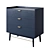  PENELOPE 3-Drawer Dark Blue Dresser 3D model small image 2