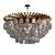 Modern Brass Ceiling Chandelier Fixture 3D model small image 1