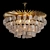 Modern Brass Ceiling Chandelier Fixture 3D model small image 2