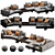 Luxury Minotti Velvet Leather Set 3D model small image 1