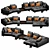Luxury Minotti Velvet Leather Set 3D model small image 3