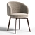 Modern Upholstered Metal Dining Chair 3D model small image 2