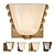 Elegant Glass Brass Calla Sconce 3D model small image 1