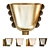 Elegant Glass Brass Calla Sconce 3D model small image 2