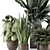 Faux Indoor Plants in Chic Concrete Pot 3D model small image 2