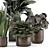 Faux Indoor Plants in Chic Concrete Pot 3D model small image 4