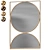 Sandglass Wall Mirror, Gold Accents 3D model small image 1