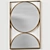 Sandglass Wall Mirror, Gold Accents 3D model small image 2