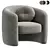 Platinum Grey Ferguson Fabric Armchair 3D model small image 1