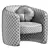 Platinum Grey Ferguson Fabric Armchair 3D model small image 5