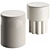 Mila Scalloped Stool & Carved Table 3D model small image 1
