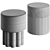 Mila Scalloped Stool & Carved Table 3D model small image 3
