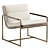 Rina Off White Gold Occasional Chair 3D model small image 1