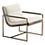 Rina Off White Gold Occasional Chair 3D model small image 2