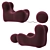 Modern B&B Italia Armchair Design 3D model small image 2