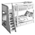 Kids Loft Bed with Play Area 3D model small image 5