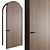 Elegant Arched Wood Door 3D model small image 2