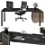 Executive L-Shaped Office Desk 3D model small image 1