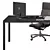 Executive L-Shaped Office Desk 3D model small image 2