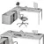 Executive L-Shaped Office Desk 3D model small image 5