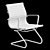 Sleek Black PU Office Chair 3D model small image 3