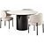  Modern Round Dining Set - VIDA Corona & Akiko 3D model small image 3