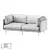 Modern Fabric and Metal Sofa 3D model small image 2