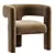 Stylish Boucle Fabric Armchair 3D model small image 2