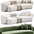 Luxury Cotton Velvet Sofa Design 3D model small image 1