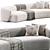 Luxury Cotton Velvet Sofa Design 3D model small image 3