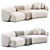 Luxury Cotton Velvet Sofa Design 3D model small image 5