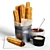 Sugar-dusted Churros in Bucket 3D model small image 4