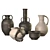 Handcrafted Wabi-Sabi Clay Vases 3D model small image 2