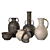 Handcrafted Wabi-Sabi Clay Vases 3D model small image 4