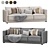 Vision Velvet Sofa Set 3D model small image 1