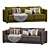 Vision Velvet Sofa Set 3D model small image 2